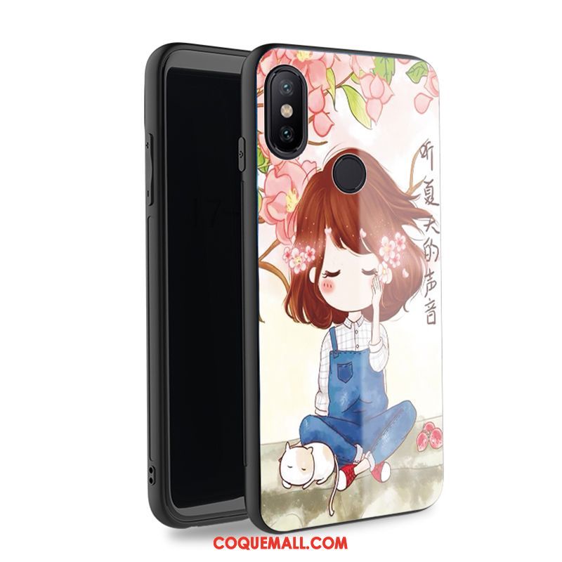 Étui Xiaomi Mi A2 Protection Net Rouge Petit, Coque Xiaomi Mi A2 Téléphone Portable Silicone Beige