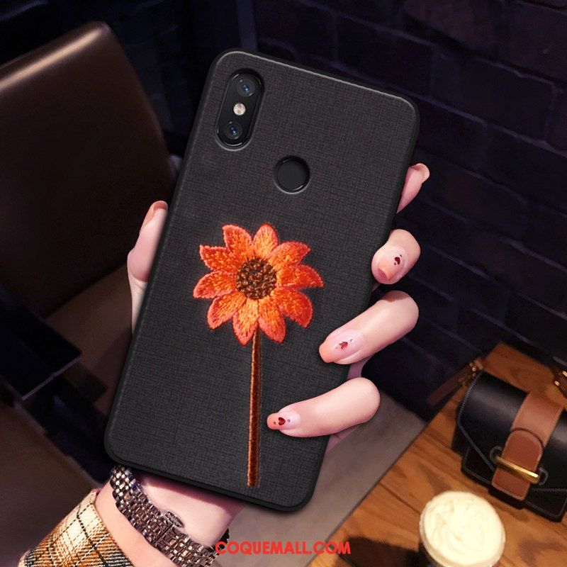 Étui Xiaomi Mi A2 Silicone Personnalité Petit, Coque Xiaomi Mi A2 Amoureux Fleur Beige