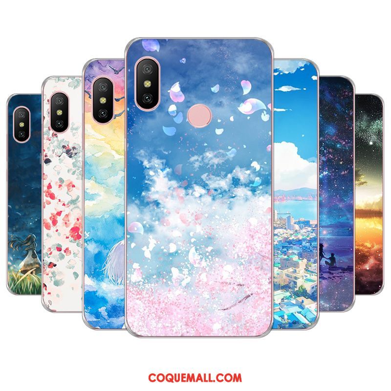 Étui Xiaomi Mi A2 Tendance Petit Téléphone Portable, Coque Xiaomi Mi A2 Tout Compris Rouge Beige