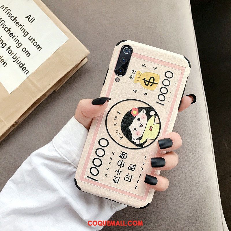 Étui Xiaomi Mi A3 Dessin Animé Rose Charmant, Coque Xiaomi Mi A3 Net Rouge Créatif Beige