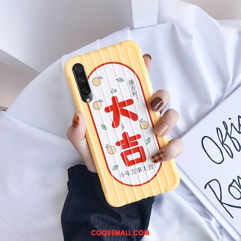 Étui Xiaomi Mi A3 Silicone Ornements Suspendus Amoureux, Coque Xiaomi Mi A3 Téléphone Portable Nouveau Beige