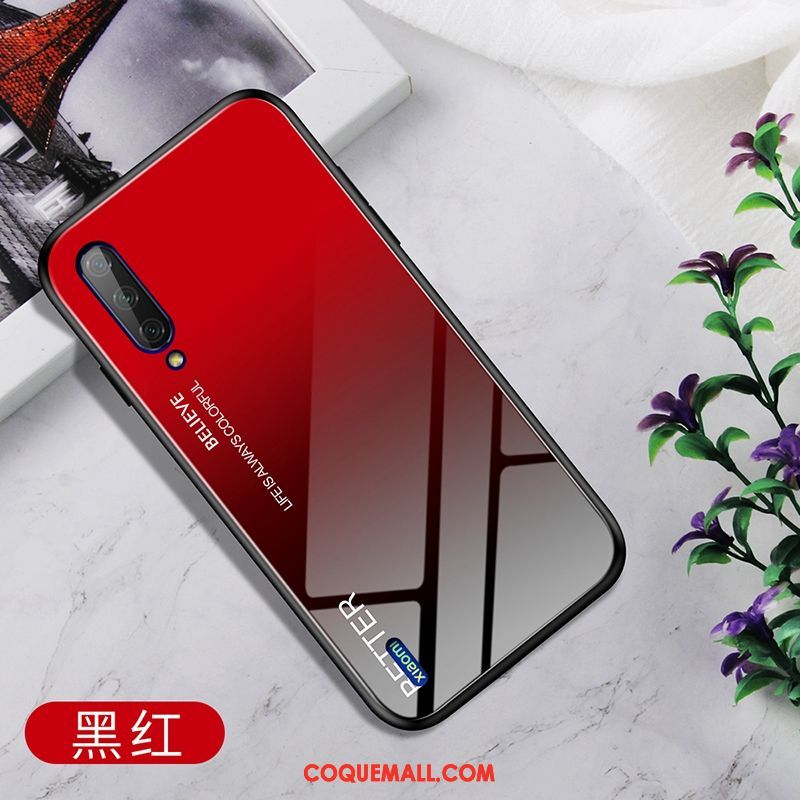 Étui Xiaomi Mi A3 Simple Petit Verre, Coque Xiaomi Mi A3 Dégradé Personnalité Beige