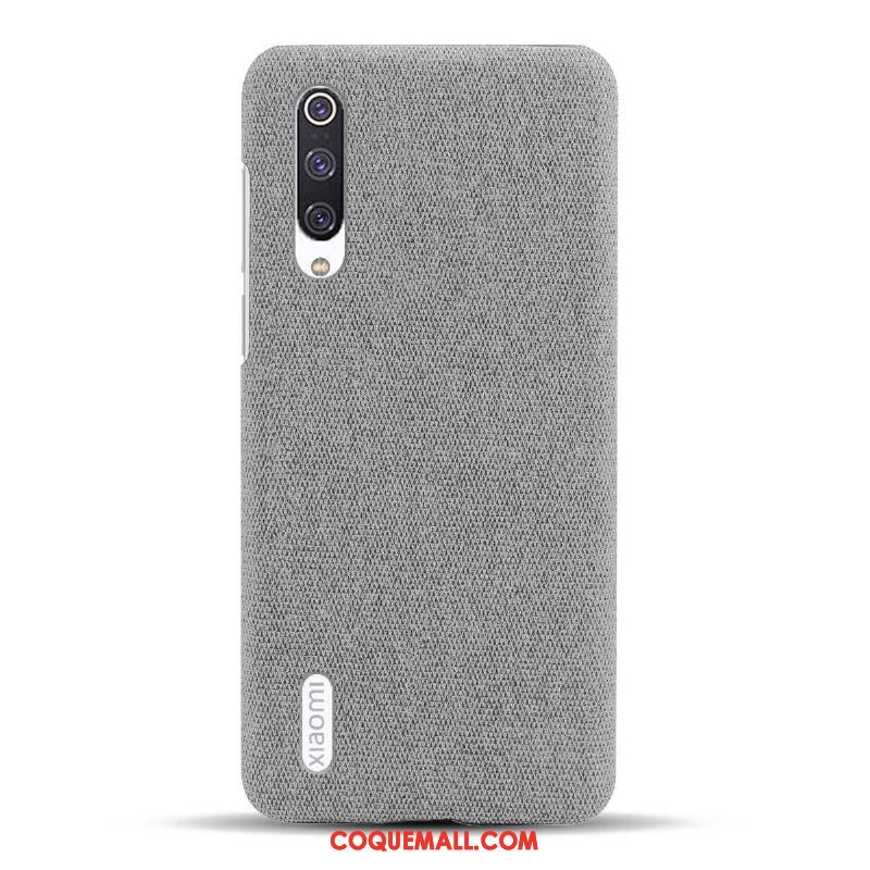 Étui Xiaomi Mi A3 Téléphone Portable Petit Tissu, Coque Xiaomi Mi A3 Simple Incassable Beige