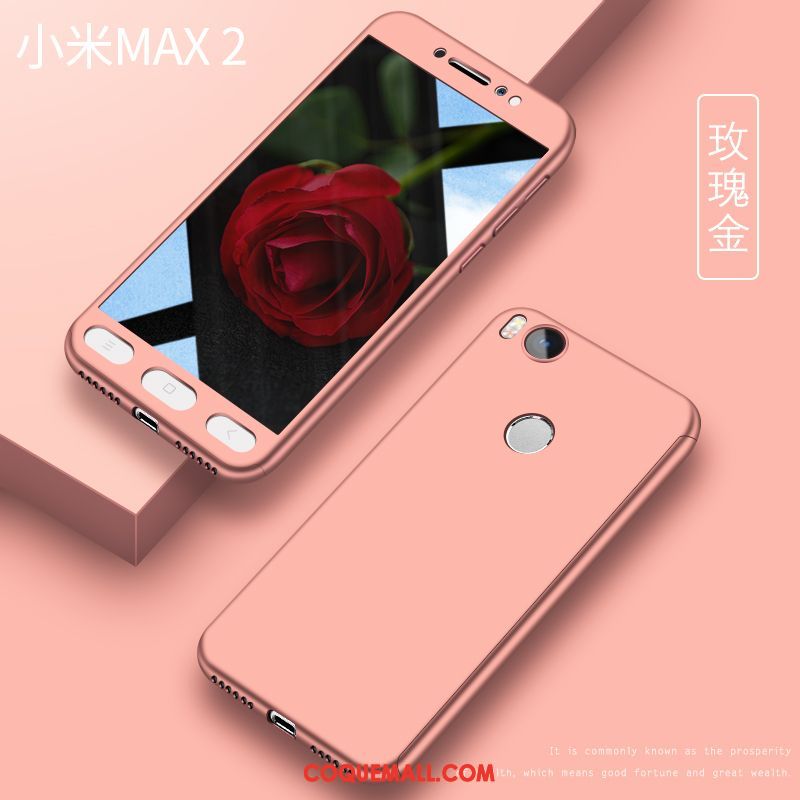 Étui Xiaomi Mi Max 2 Incassable Difficile Petit, Coque Xiaomi Mi Max 2 Rose Délavé En Daim Beige