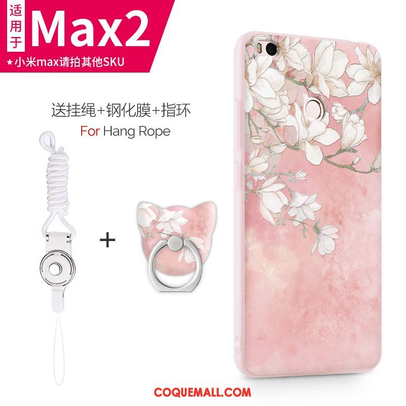 Étui Xiaomi Mi Max 2 Silicone Incassable Rose, Coque Xiaomi Mi Max 2 Petit Protection Beige