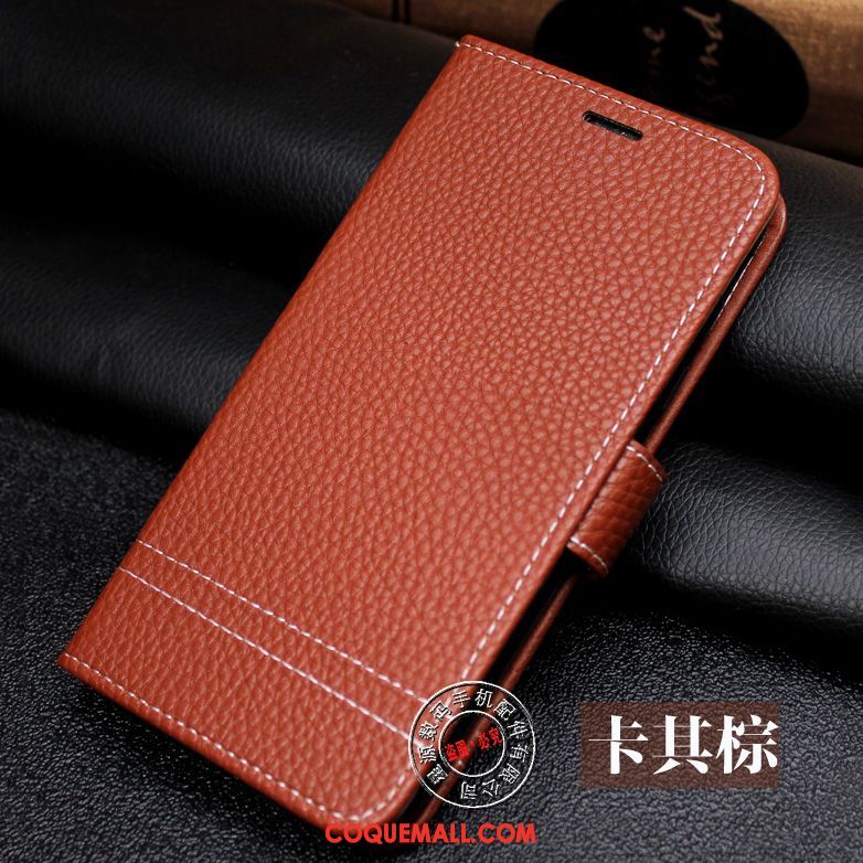 Étui Xiaomi Mi Max 2 Étui En Cuir Carte Portefeuille, Coque Xiaomi Mi Max 2 Téléphone Portable Incassable Braun Beige