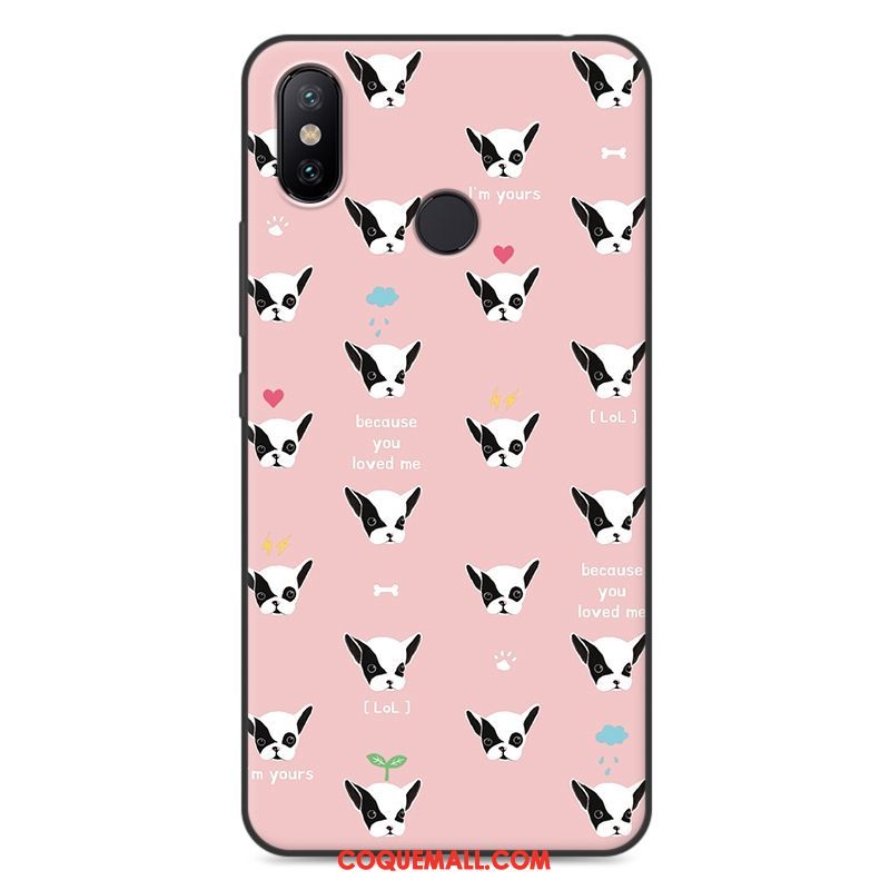 Étui Xiaomi Mi Max 3 Personnalité Téléphone Portable Silicone, Coque Xiaomi Mi Max 3 Rose Dessin Animé Beige