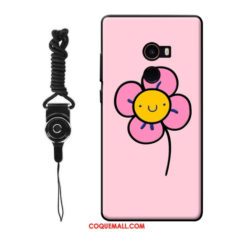 Étui Xiaomi Mi Mix 2 Beau Fleur Art, Coque Xiaomi Mi Mix 2 Tendance Rose Beige