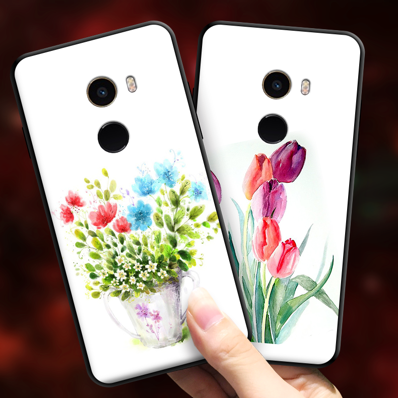 Étui Xiaomi Mi Mix 2 Ornements Suspendus Dessin Animé Incassable, Coque Xiaomi Mi Mix 2 Blanc Petit Beige