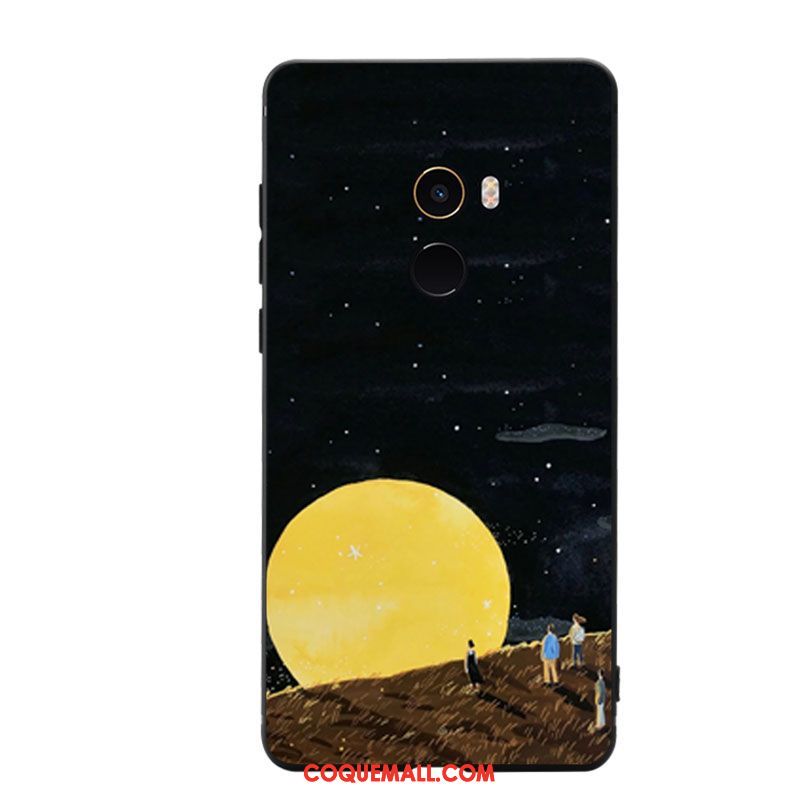 Étui Xiaomi Mi Mix 2 Peinture À L'huile Protection Noir, Coque Xiaomi Mi Mix 2 Personnalité Rêver Beige