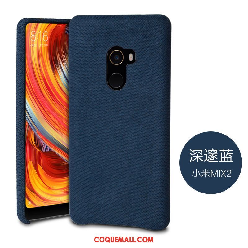 Étui Xiaomi Mi Mix 2 Petit Créatif Nouveau, Coque Xiaomi Mi Mix 2 Téléphone Portable Bleu Marin Beige