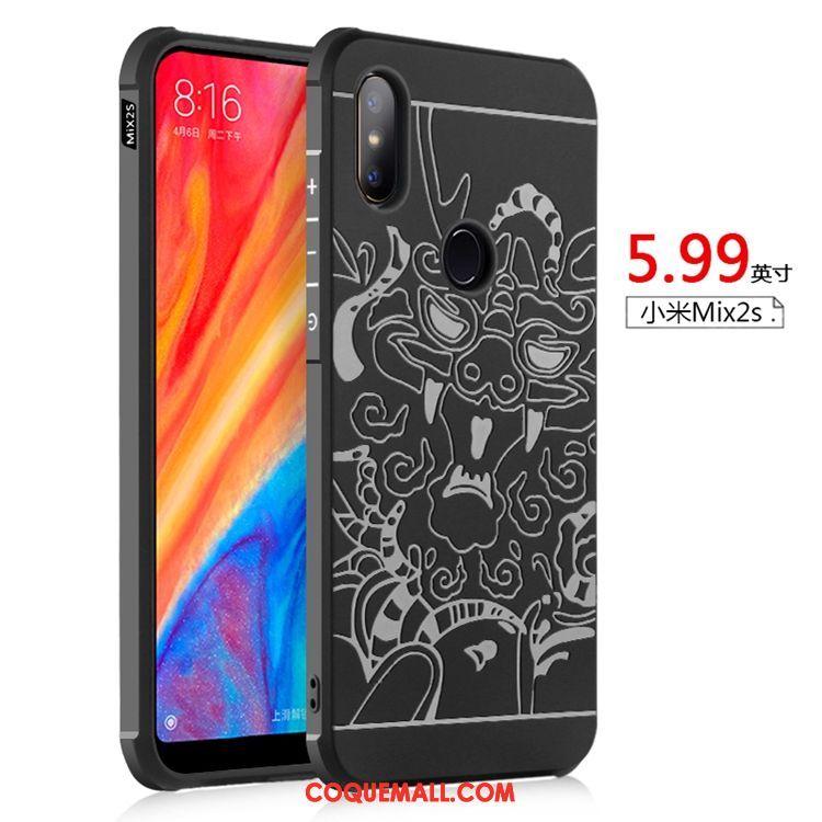 Étui Xiaomi Mi Mix 2s Petit Foncé Support, Coque Xiaomi Mi Mix 2s Fluide Doux Personnalité Beige