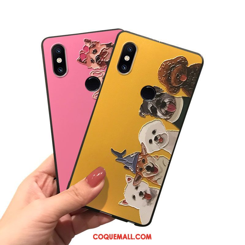 Étui Xiaomi Mi Mix 2s Silicone Tout Compris Dessin Animé, Coque Xiaomi Mi Mix 2s Téléphone Portable Personnalité Beige