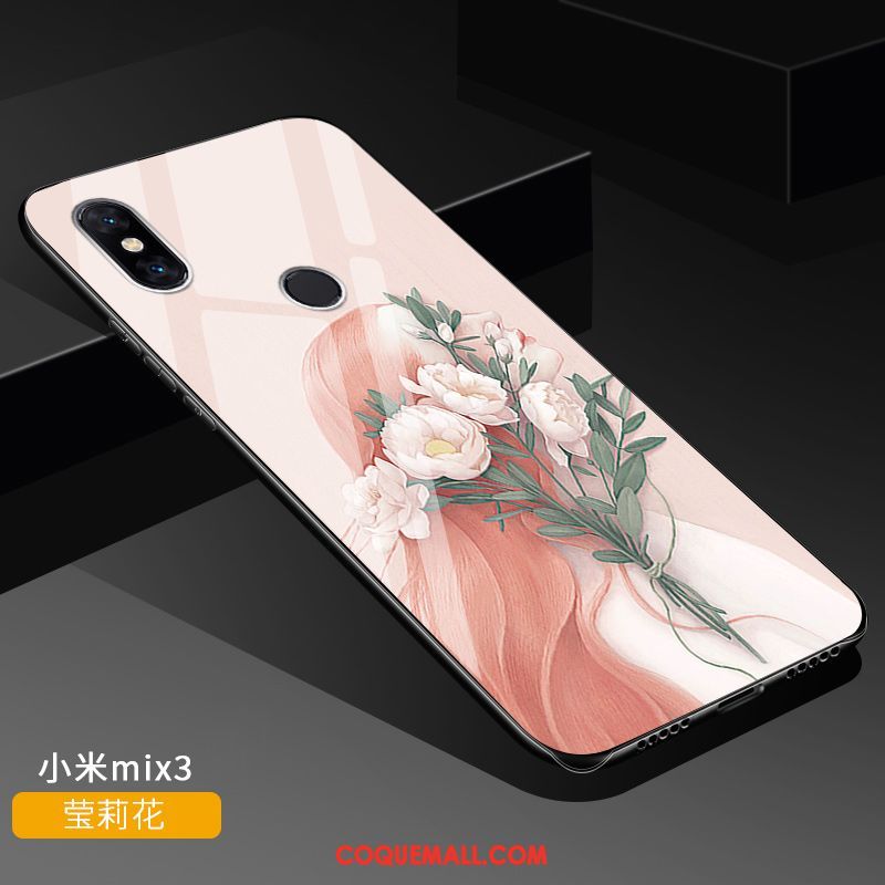 Étui Xiaomi Mi Mix 3 Incassable Support Art, Coque Xiaomi Mi Mix 3 Tendance Téléphone Portable Beige