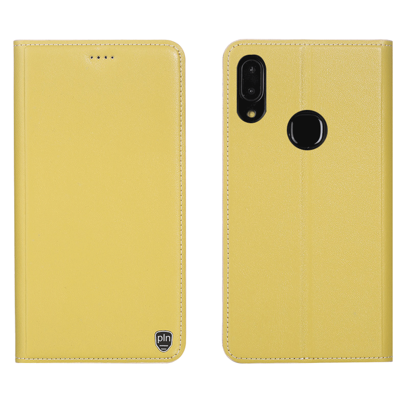 Étui Xiaomi Mi Mix 3 Jaune Petit Cuir Véritable, Coque Xiaomi Mi Mix 3 Téléphone Portable Incassable Beige