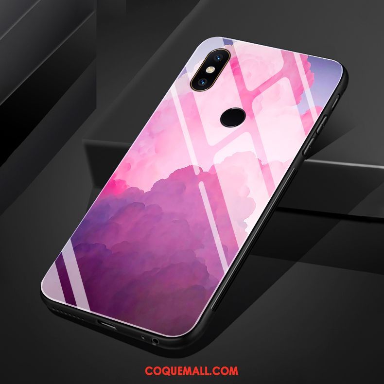 Étui Xiaomi Mi Mix 3 Simple Blanc Fluide Doux, Coque Xiaomi Mi Mix 3 Verre Silicone Beige