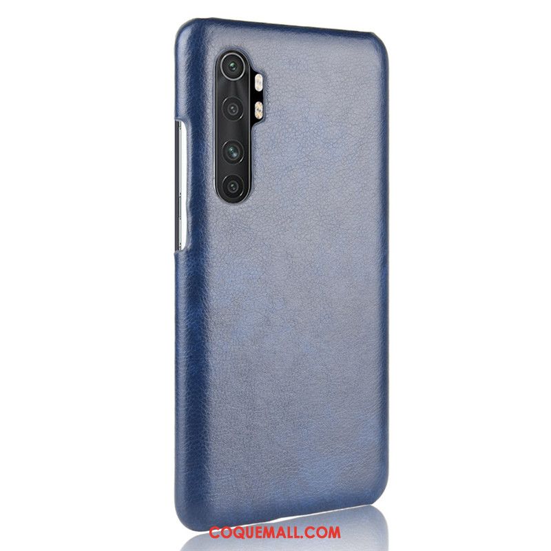 Étui Xiaomi Mi Note 10 Lite Litchi Téléphone Portable Modèle Fleurie, Coque Xiaomi Mi Note 10 Lite Petit Bleu Beige