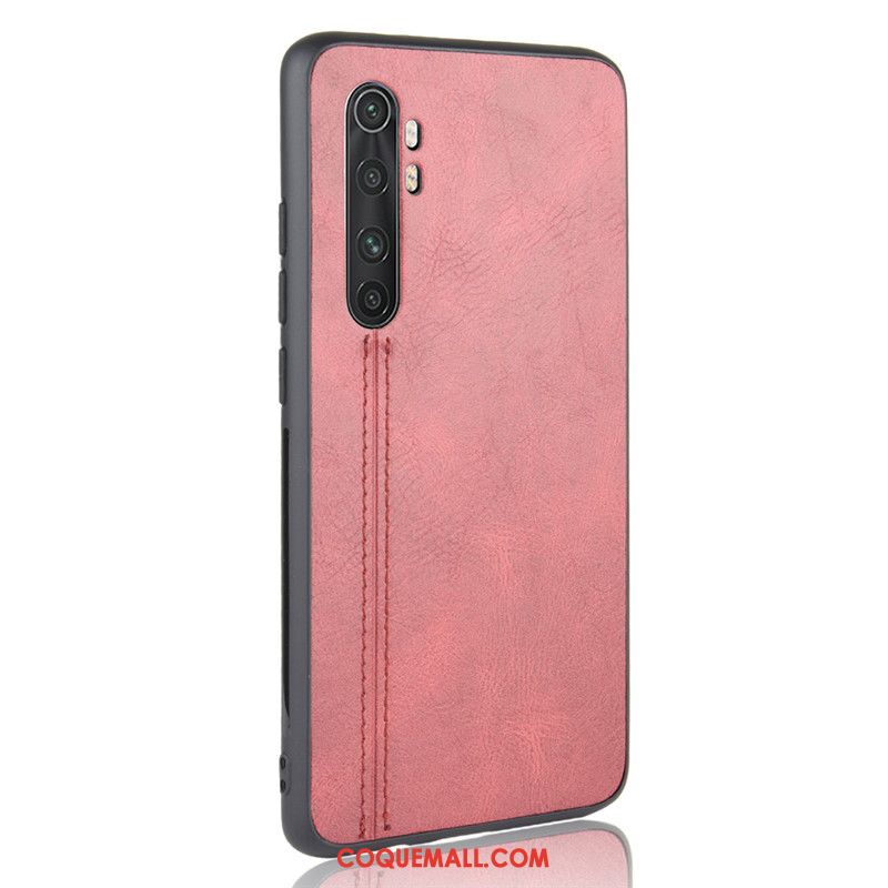 Étui Xiaomi Mi Note 10 Lite Petit Modèle Fleurie Rouge, Coque Xiaomi Mi Note 10 Lite Bovins Téléphone Portable Beige