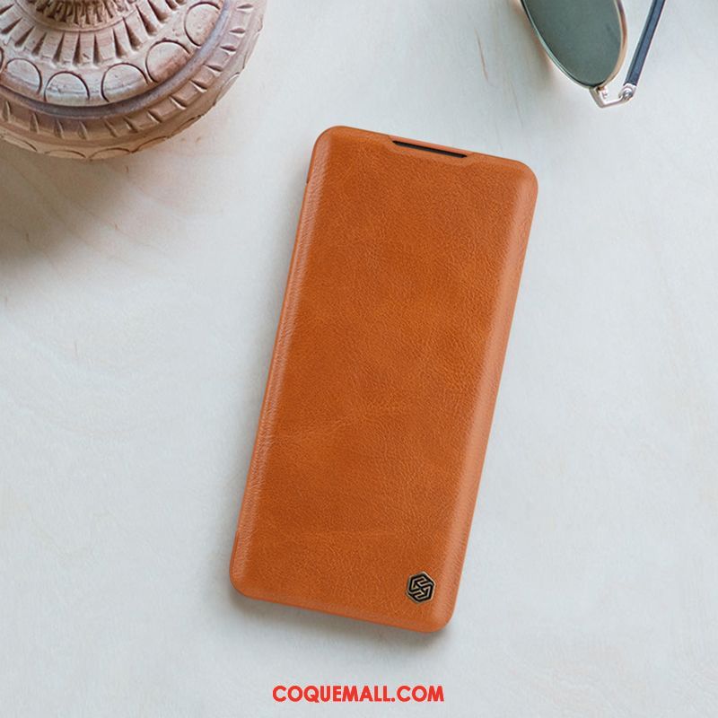 Étui Xiaomi Mi Note 10 Petit Protection Téléphone Portable, Coque Xiaomi Mi Note 10 En Cuir Business Braun Beige