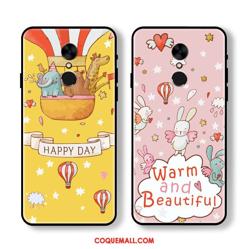 Étui Xiaomi Redmi 5 Fluide Doux Incassable Petit, Coque Xiaomi Redmi 5 Rouge Dessin Animé Beige