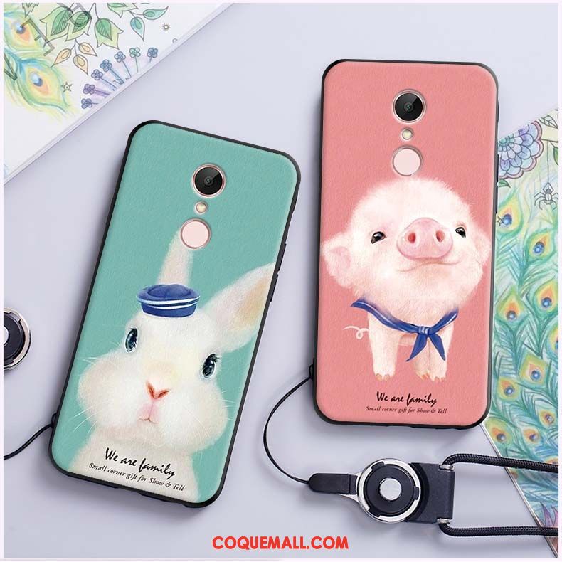 Étui Xiaomi Redmi 5 Plus Incassable Téléphone Portable Lapin, Coque Xiaomi Redmi 5 Plus Silicone Petit Beige