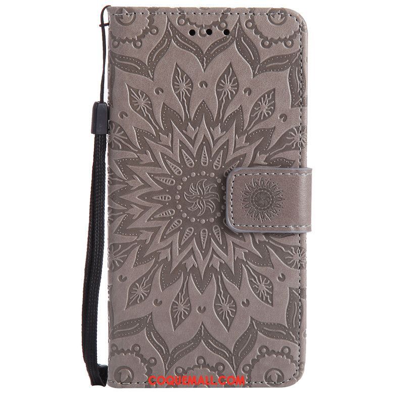 Étui Xiaomi Redmi 6 Incassable Fluide Doux Étui En Cuir, Coque Xiaomi Redmi 6 Clamshell Gris