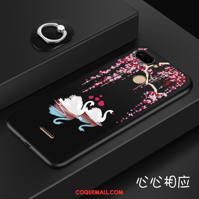 Étui Xiaomi Redmi 6 Incassable Silicone Noir, Coque Xiaomi Redmi 6 Rouge Fluide Doux Beige