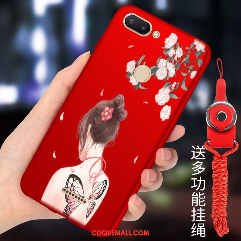 Étui Xiaomi Redmi 6 Marque De Tendance Mode Rouge, Coque Xiaomi Redmi 6 Créatif Charmant Beige