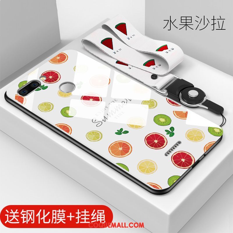 Étui Xiaomi Redmi 6 Verre Personnalité Net Rouge, Coque Xiaomi Redmi 6 Blanc Téléphone Portable Beige