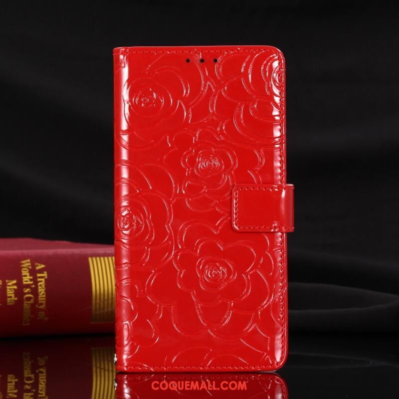 Étui Xiaomi Redmi 6a Tout Compris Rouge Étui En Cuir, Coque Xiaomi Redmi 6a Protection Téléphone Portable