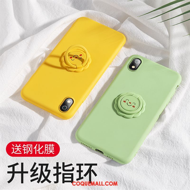 Étui Xiaomi Redmi 7a Anneau Frais Jaune, Coque Xiaomi Redmi 7a Tendance Rouge Beige