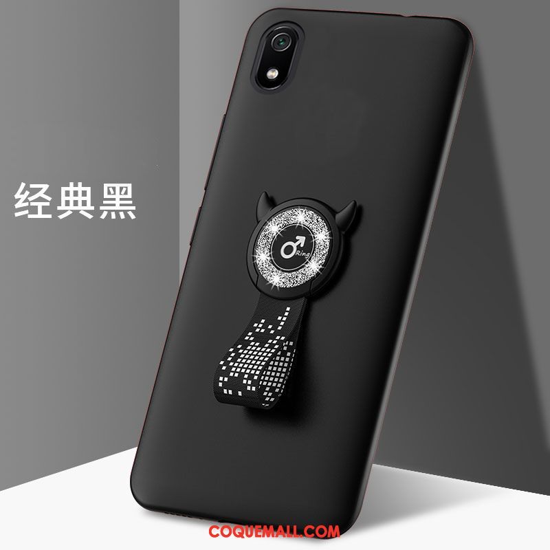Étui Xiaomi Redmi 7a Protection Difficile Petit, Coque Xiaomi Redmi 7a Noir Délavé En Daim Beige