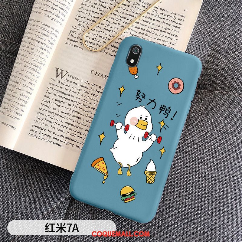 Étui Xiaomi Redmi 7a Téléphone Portable Bleu Canard, Coque Xiaomi Redmi 7a Rouge Dessin Animé Beige