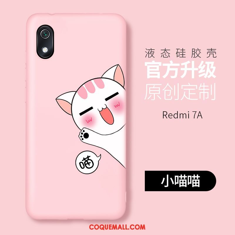 Étui Xiaomi Redmi 7a Téléphone Portable Rose Incassable, Coque Xiaomi Redmi 7a Silicone Créatif Beige