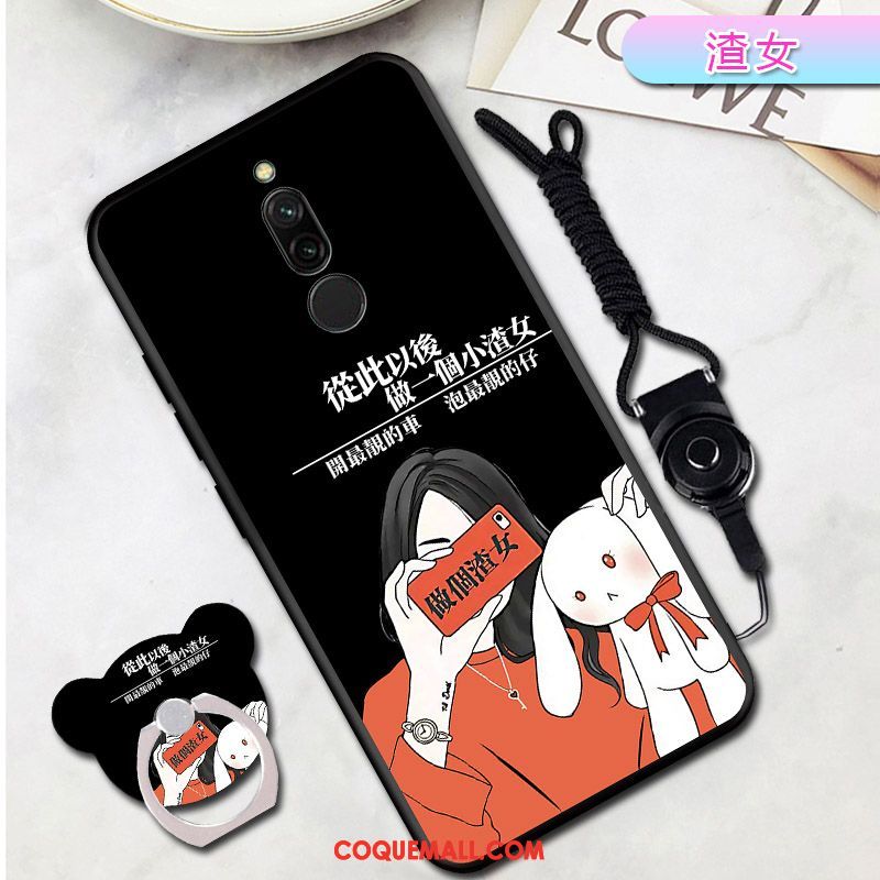 Étui Xiaomi Redmi 8 Noir Incassable Rouge, Coque Xiaomi Redmi 8 Téléphone Portable Membrane Beige