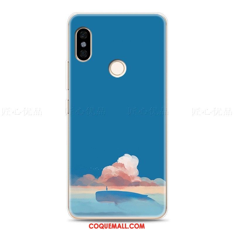 Étui Xiaomi Redmi Note 5 Frais Téléphone Portable Art, Coque Xiaomi Redmi Note 5 Bleu Petit Beige