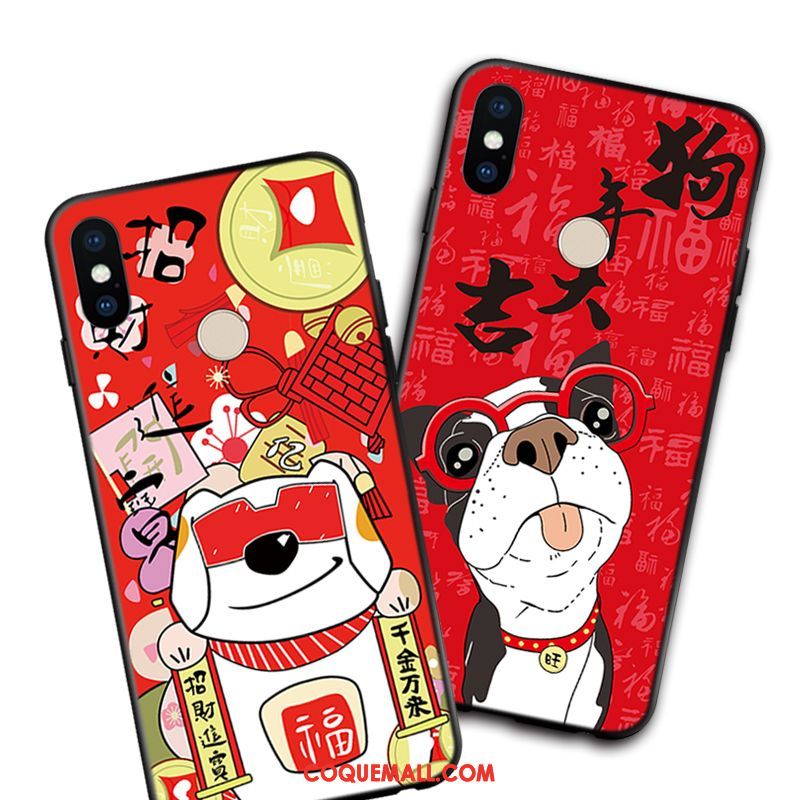 Étui Xiaomi Redmi Note 5 Grand Personnalité Rouge, Coque Xiaomi Redmi Note 5 Chiens Téléphone Portable Beige