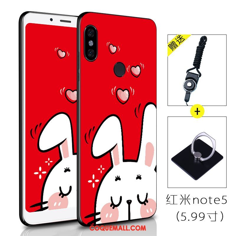 Étui Xiaomi Redmi Note 5 Peinture Rouge Incassable, Coque Xiaomi Redmi Note 5 Fluide Doux Téléphone Portable Beige