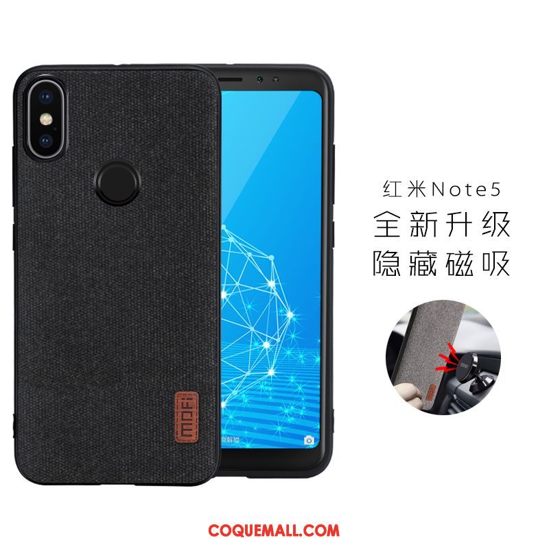 Étui Xiaomi Redmi Note 5 Petit Noir Téléphone Portable, Coque Xiaomi Redmi Note 5 Magnétisme Rouge Beige