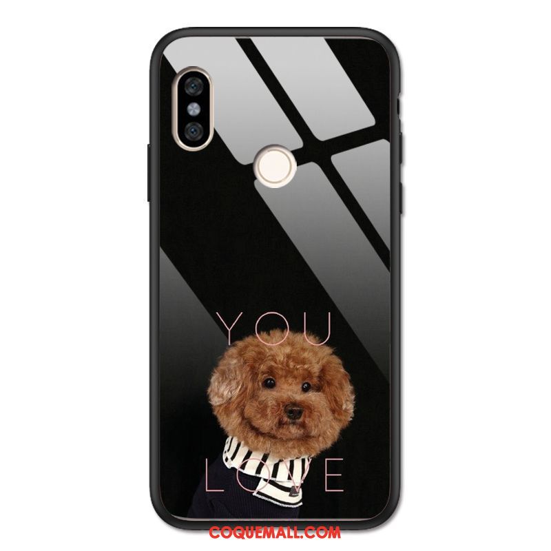 Étui Xiaomi Redmi Note 5 Rouge Petit Chiens, Coque Xiaomi Redmi Note 5 Personnalité Verre Beige