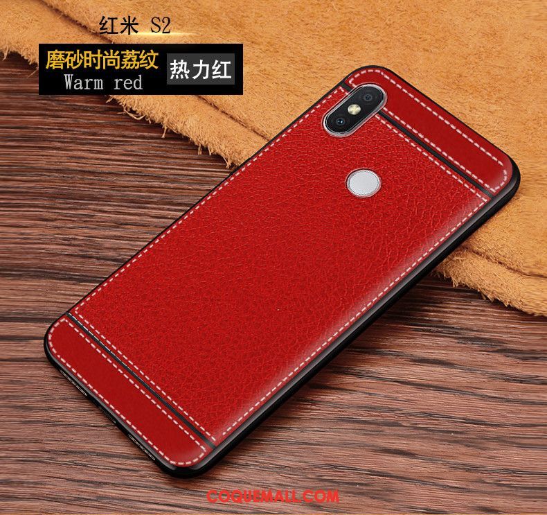 Étui Xiaomi Redmi S2 Délavé En Daim Tout Compris Modèle Fleurie, Coque Xiaomi Redmi S2 Fluide Doux Petit Beige