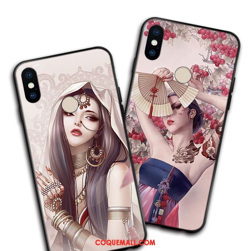 Étui Xiaomi Redmi S2 Personnalité Téléphone Portable Fluide Doux, Coque Xiaomi Redmi S2 Rose Tatouages Beige