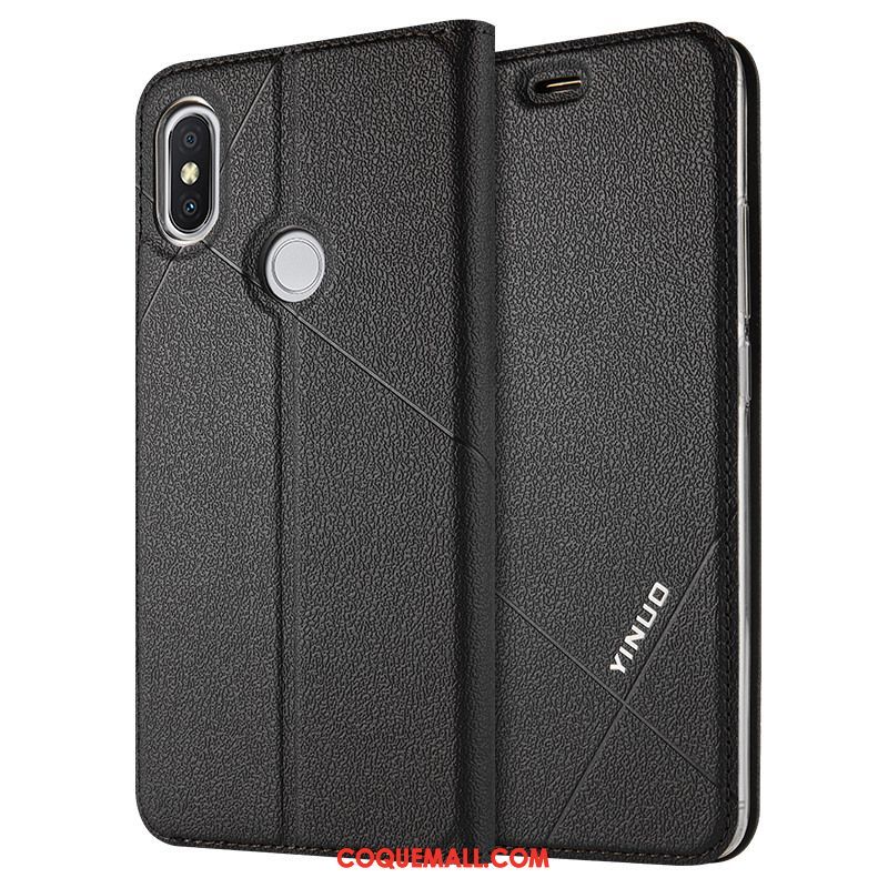 Étui Xiaomi Redmi S2 Étui En Cuir Fluide Doux Protection, Coque Xiaomi Redmi S2 Clamshell Rouge Beige