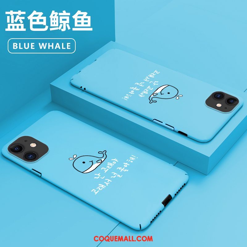 Étui iPhone 11 Dessin Animé Bleu Personnalité, Coque iPhone 11 Net Rouge Téléphone Portable