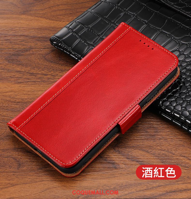 Étui iPhone 11 Pro Cuir Haut Nouveau Téléphone Portable, Coque iPhone 11 Pro Business Rouge