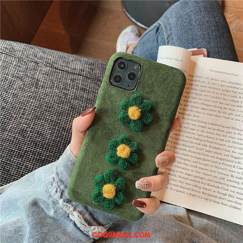 Étui iPhone 11 Pro Fleur Peluche Tendance, Coque iPhone 11 Pro Téléphone Portable Dimensionnel