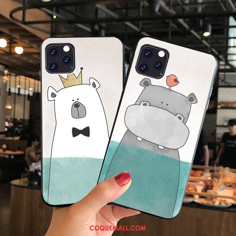 Étui iPhone 11 Pro Max Amoureux Charmant Silicone, Coque iPhone 11 Pro Max Bleu Dessin Animé