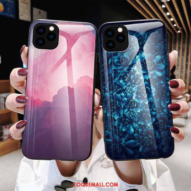 Étui iPhone 11 Pro Max Fluide Doux Verre Art, Coque iPhone 11 Pro Max Sakura Nouveau