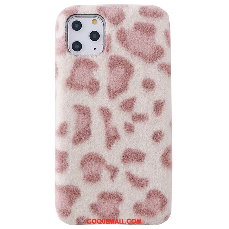 Étui iPhone 11 Pro Max Incassable Léopard Luxe, Coque iPhone 11 Pro Max Fluide Doux Peluche