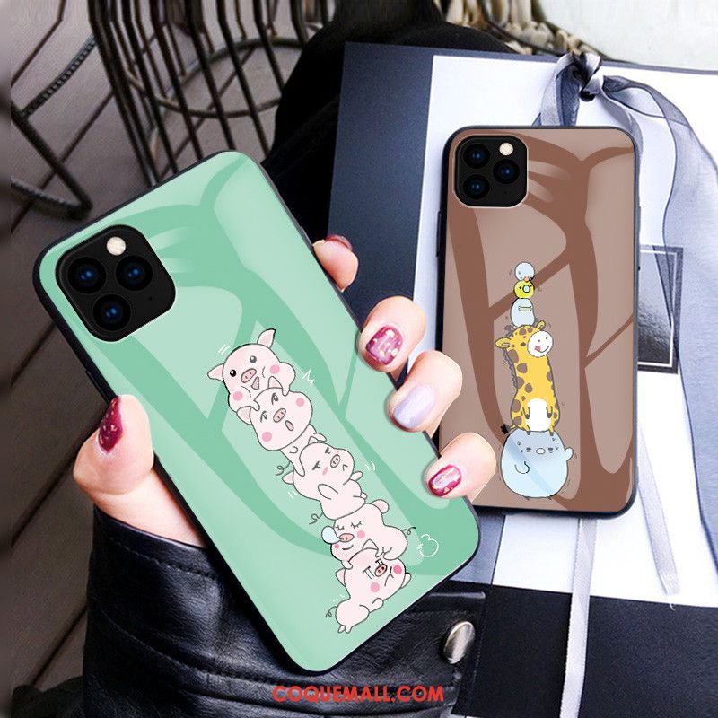 Étui iPhone 11 Pro Max Mode Chat Protection, Coque iPhone 11 Pro Max Vert Amoureux